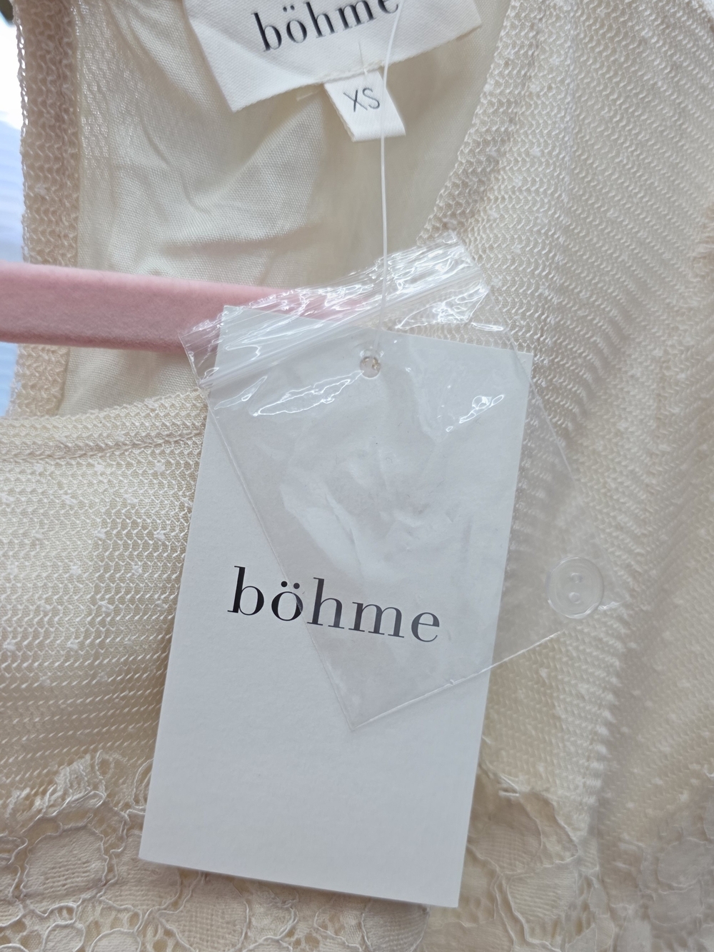 bohme Cream Lace Tiered Maxi Dress Nwt Xs - Picture 3 of 13